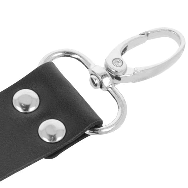 DARKNESS - LEATHER HANDCUFFS FOR FOOT AND HANDS BLACK 3